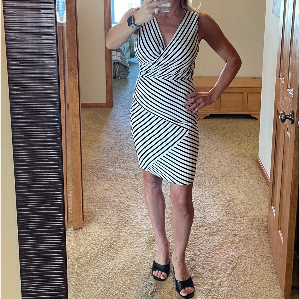 Black & White striped cocktail dress
